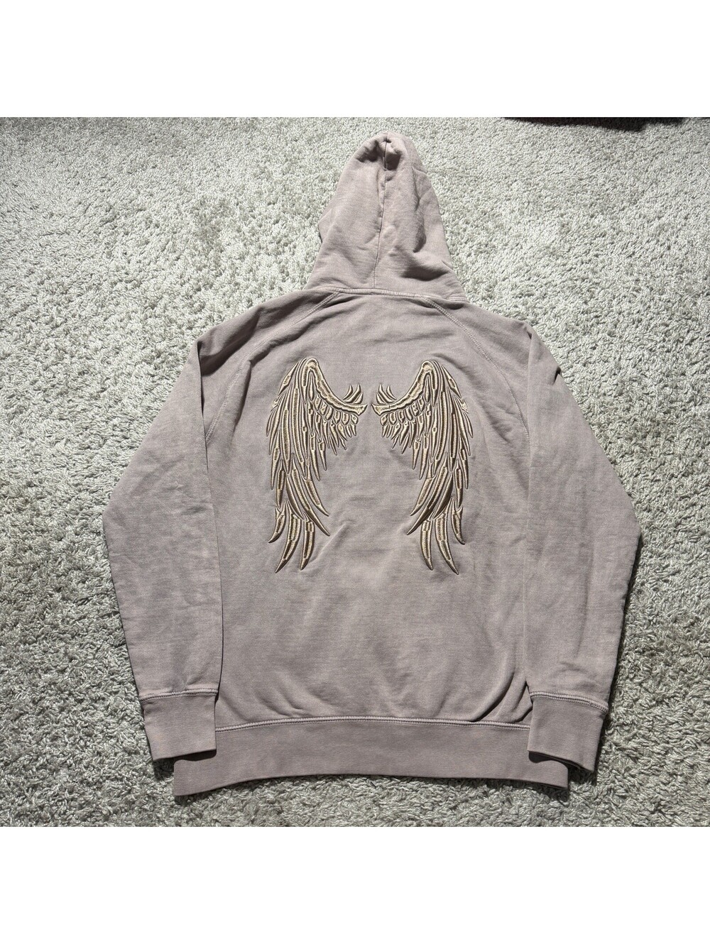 House of Eleven Hoodie Sweatshirt Womens Angel Wing Embroidered Pink Medium